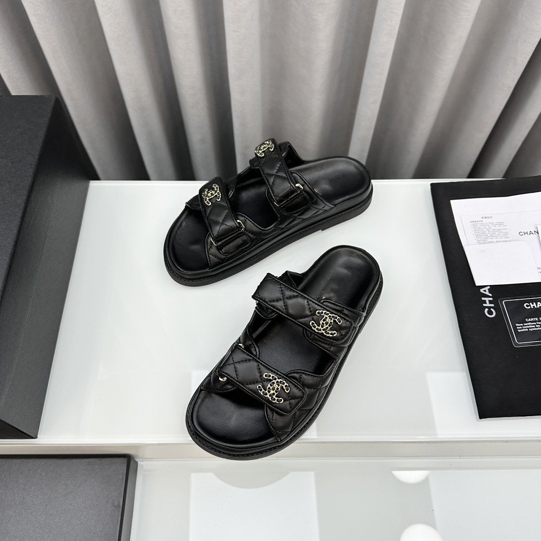 dad sandals lambskin mules