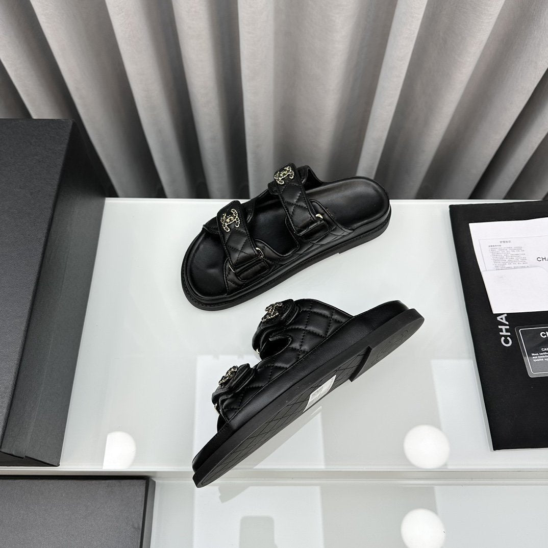dad sandals lambskin mules