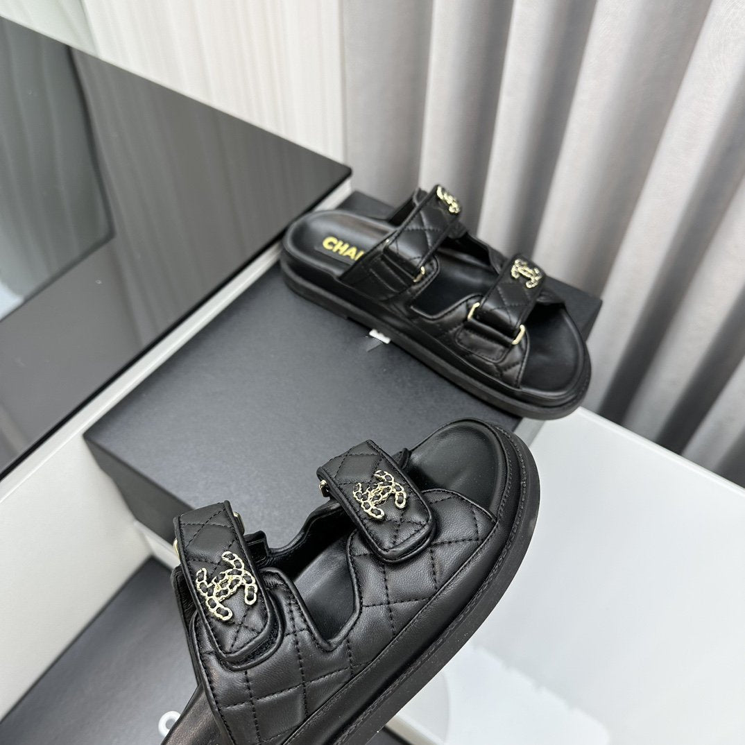 dad sandals lambskin mules
