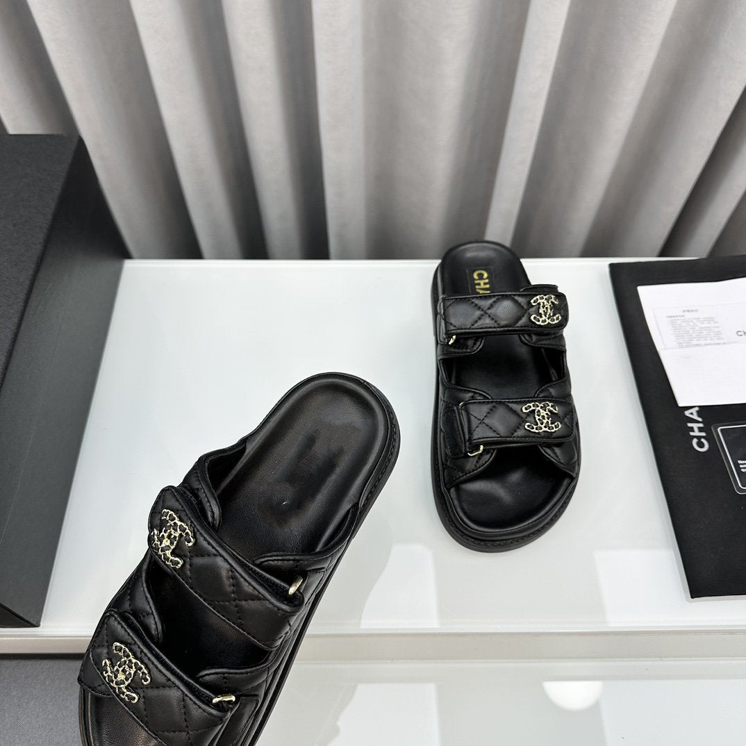 dad sandals lambskin mules