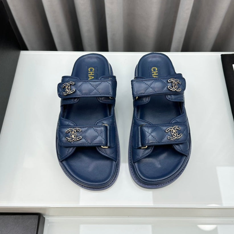 dad sandals lambskin mules