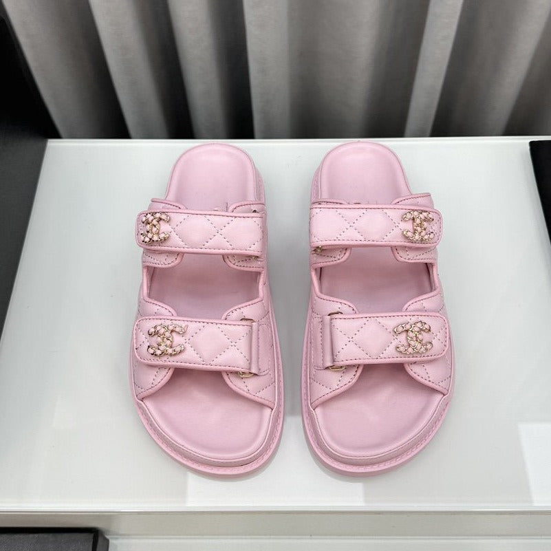 dad sandals lambskin mules