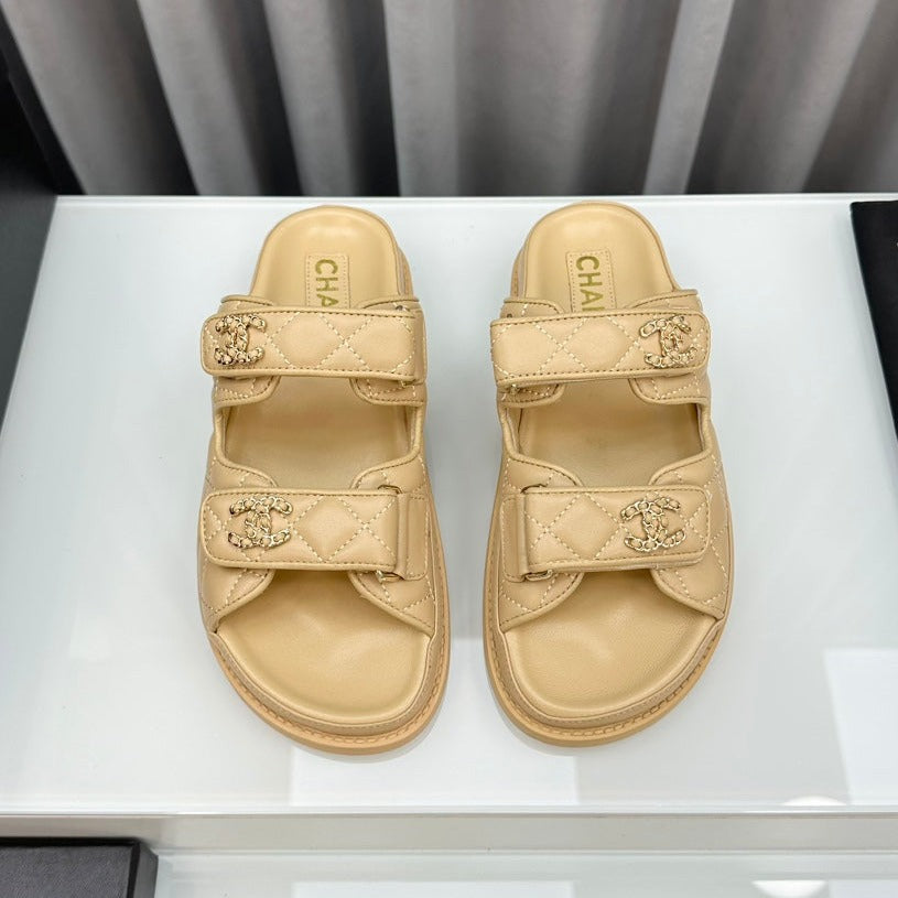 dad sandals lambskin mules