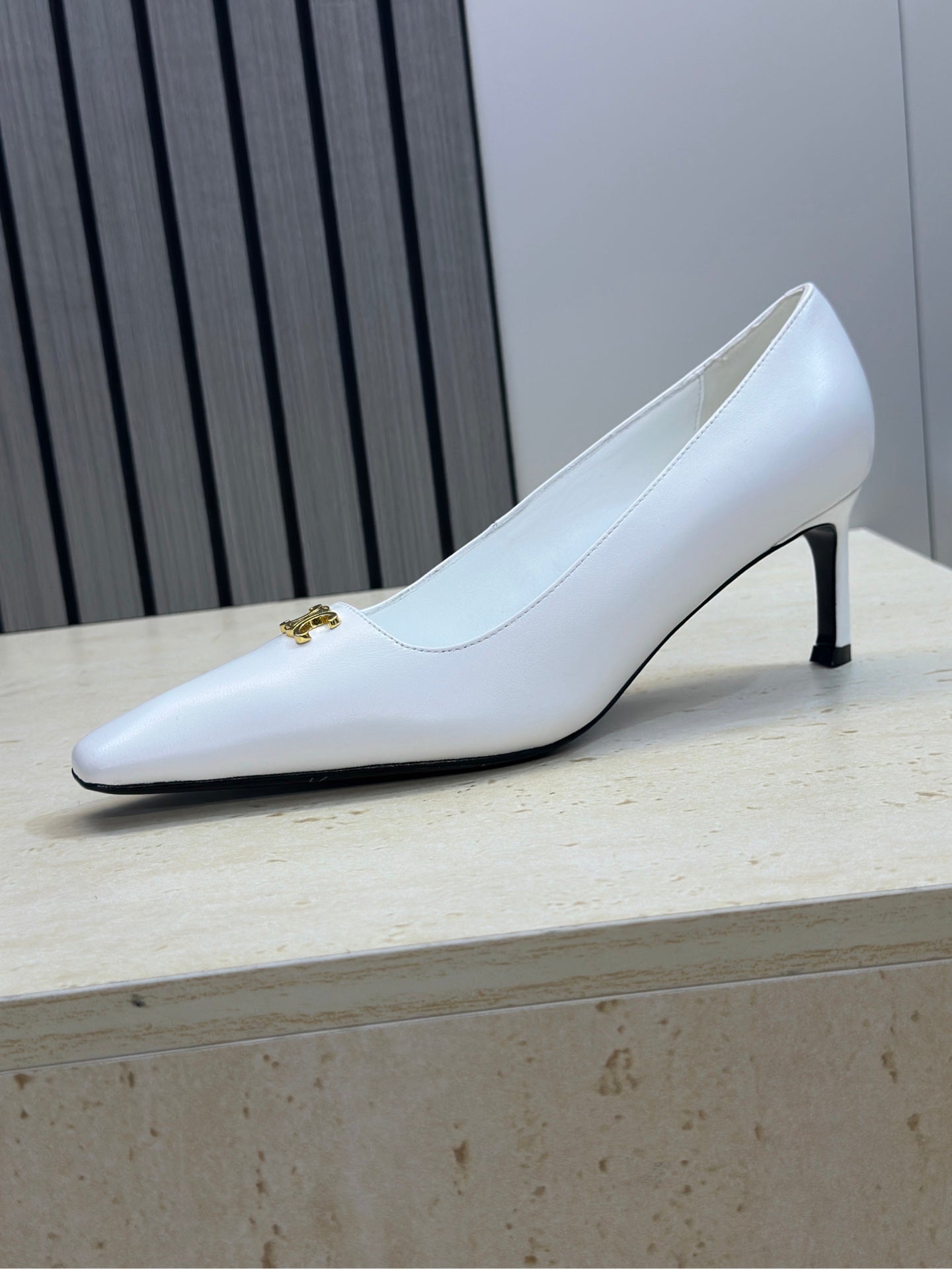 Celine 26 High-Heeled Sandals Triomphe Logo 65mm Leather 762639