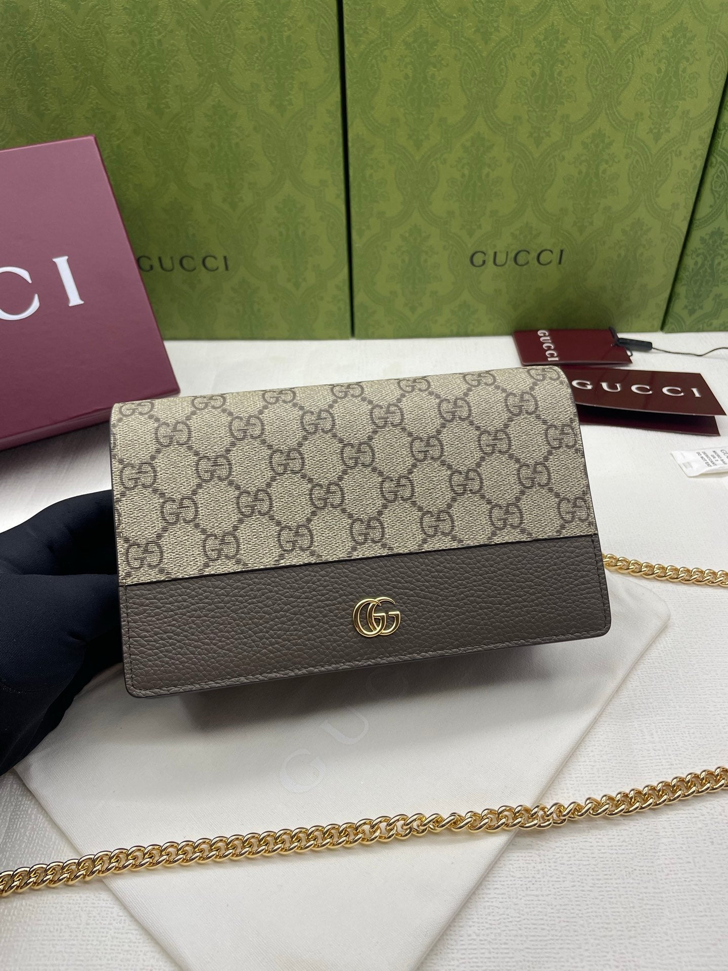 Gucci 2026 Marmont Wallet On Chaine 20cm Canvas Leather