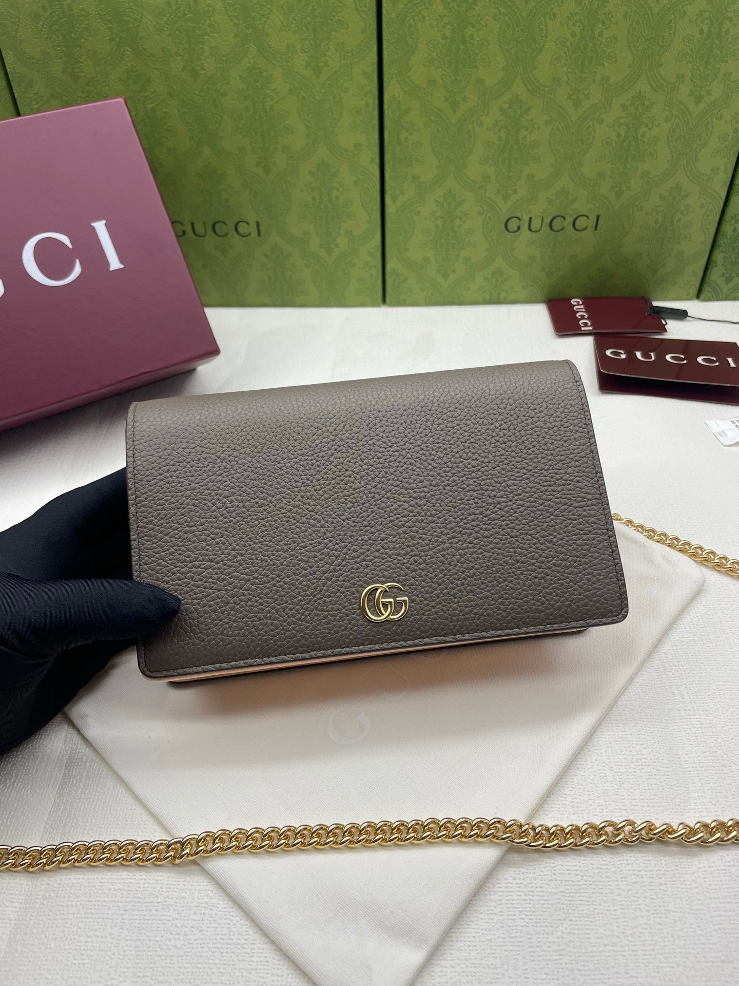 Gucci 2026 Marmont Wallet On Chaine 20cm Canvas Leather