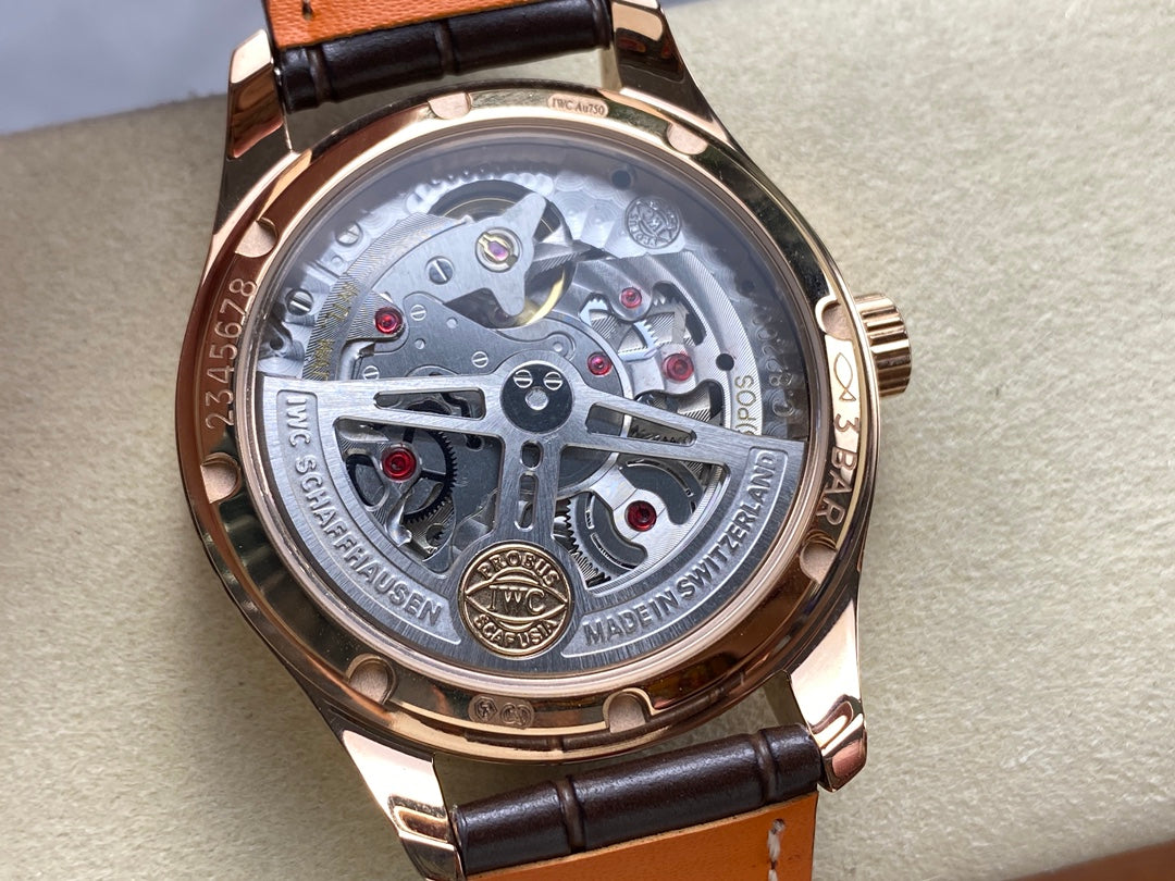 IWC Portuguese 40.4mm White Dial Pink Gold Case Leather
