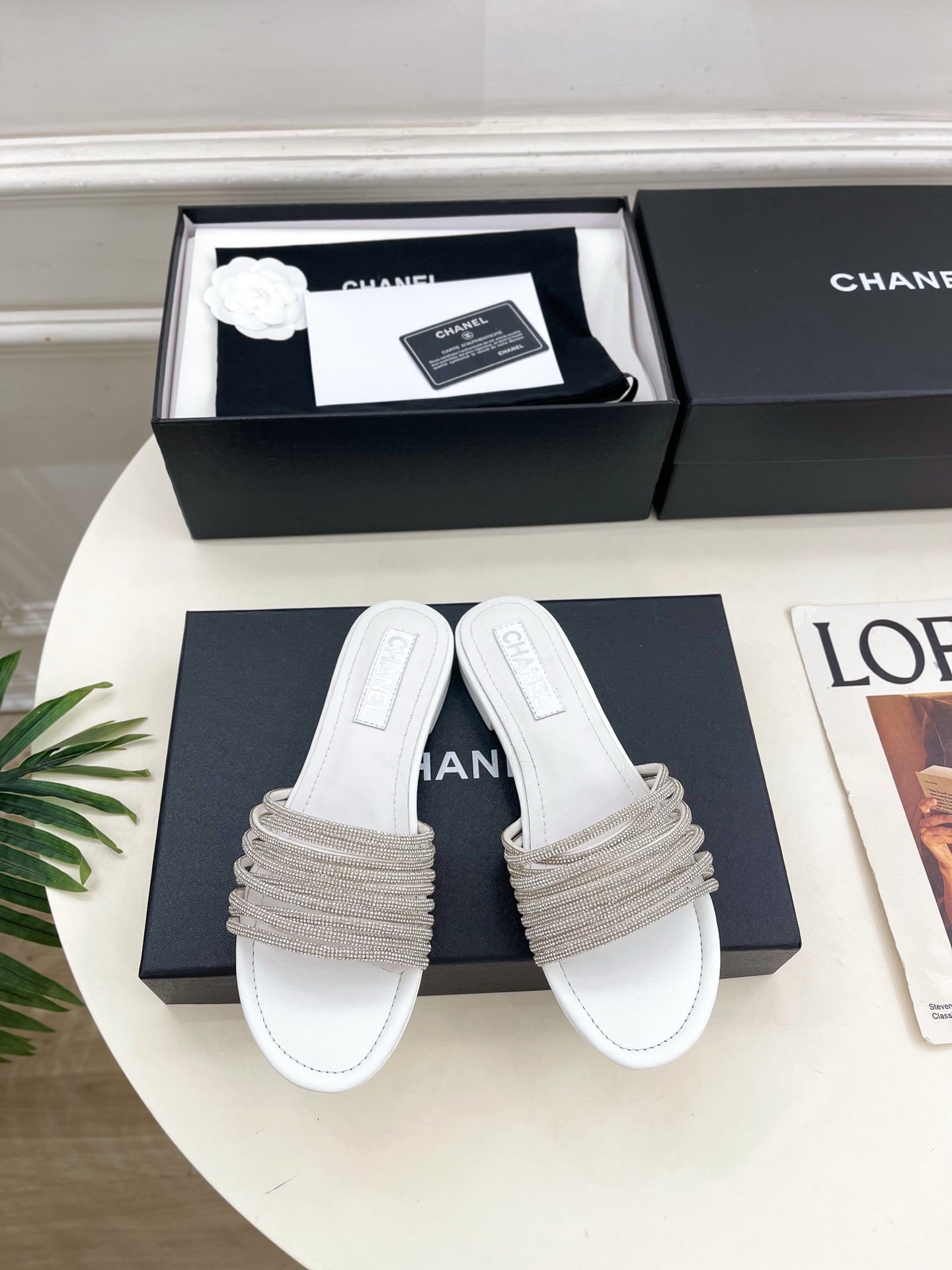 Chanel 2026 Chunky Heel Flat Sandals Sheepskin Leather 831356