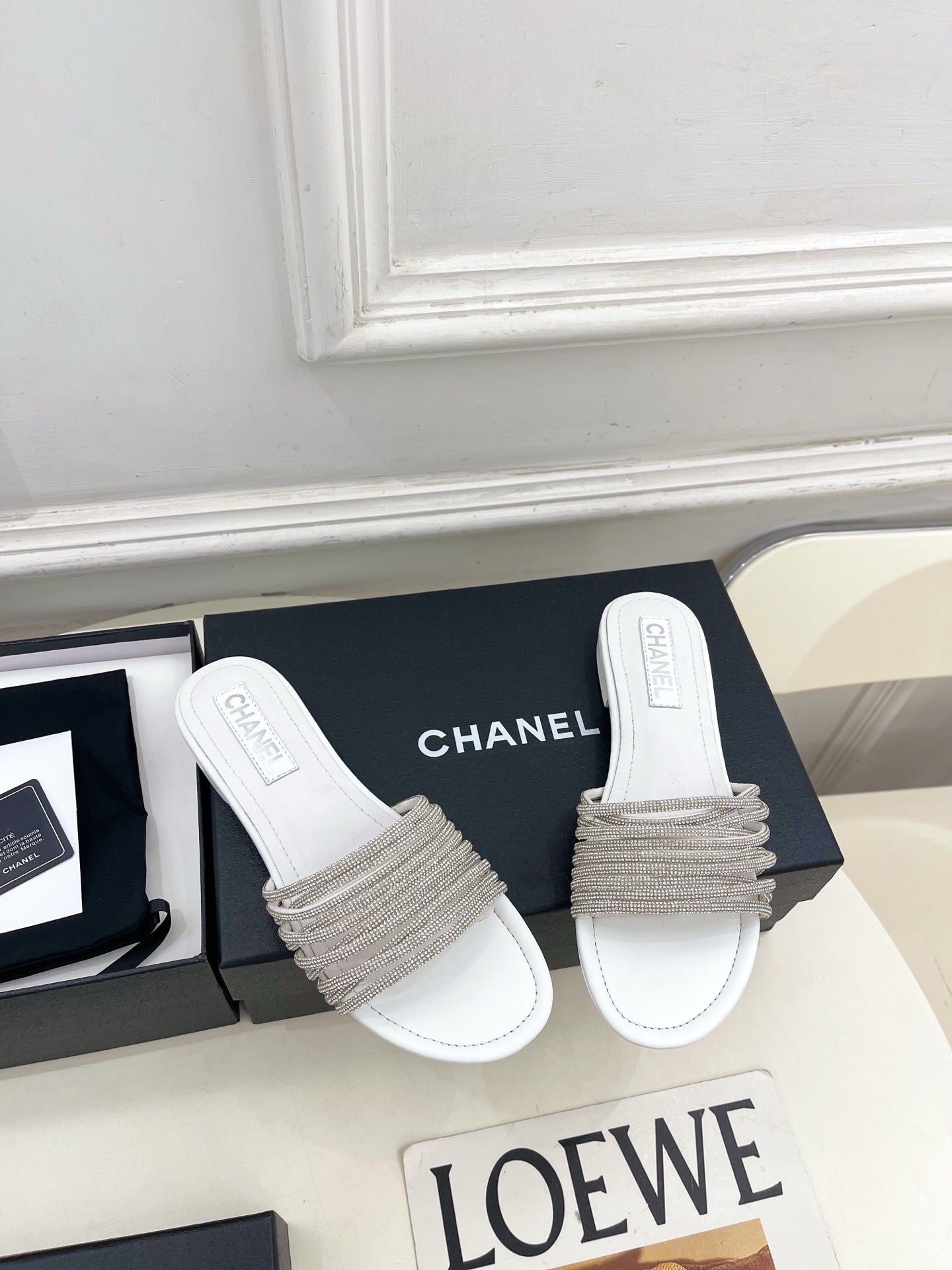 Chanel 2026 Chunky Heel Flat Sandals Sheepskin Leather 831356