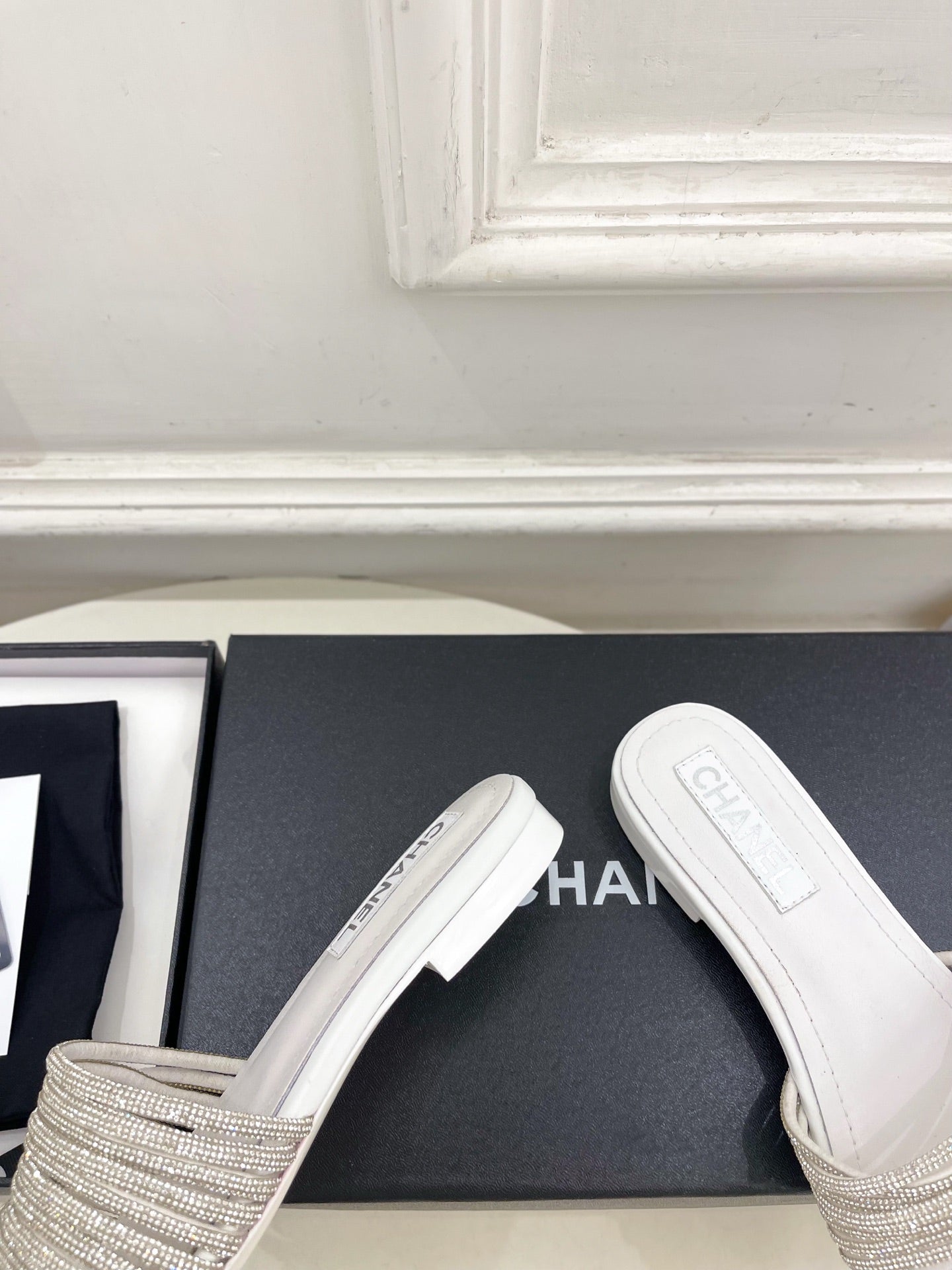 Chanel 2026 Chunky Heel Flat Sandals Sheepskin Leather 831356