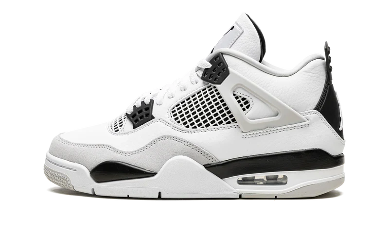 Nike Air Jordan 4 White Gray Black Suede Leather