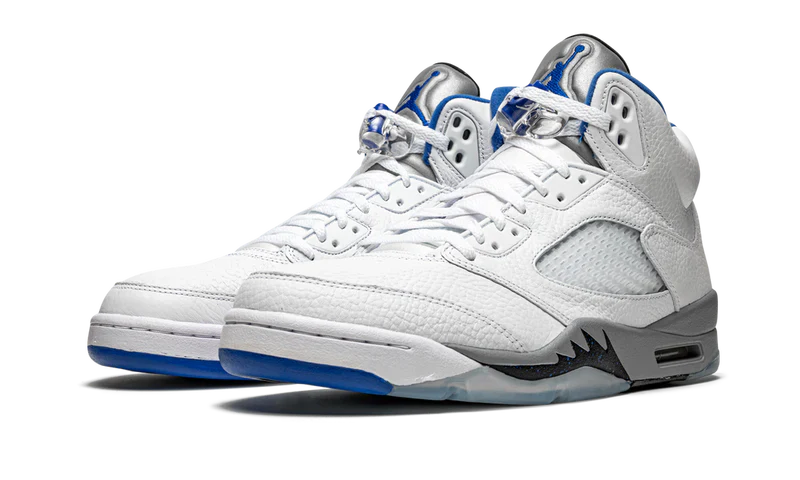 Nike Air Jordan 5 Retro White Stealth Gray Leather