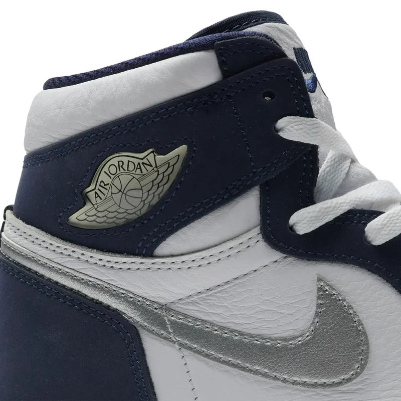 Nike Air Jordan 1 Navy Blue White Gray Cowhide