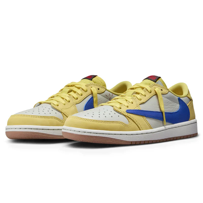 Travis Scott x Air Jordan 1 Retro Ivory Yellow Blue Leather