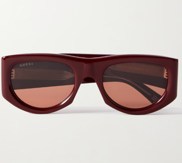 Gucci D-frame Burgundy Acetate Sunglasses